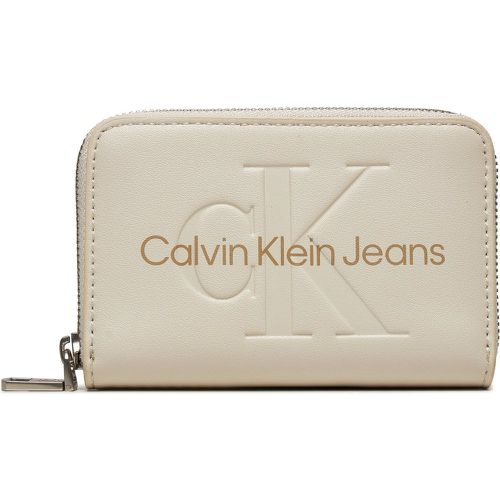 Portafoglio piccolo da donna Zip Around Mono K60K612255 Écru - Calvin Klein Jeans - Modalova