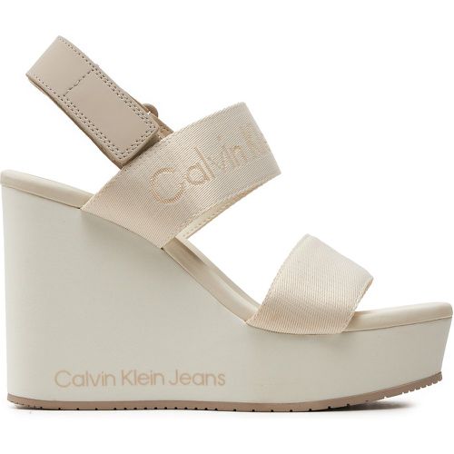 Sandali Wedge Sandal Webbing In Mtl YW0YW01479 Écru - Calvin Klein Jeans - Modalova