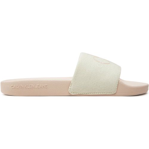 Ciabatte Slide Monogram Co YW0YW00103 Écru - Calvin Klein Jeans - Modalova