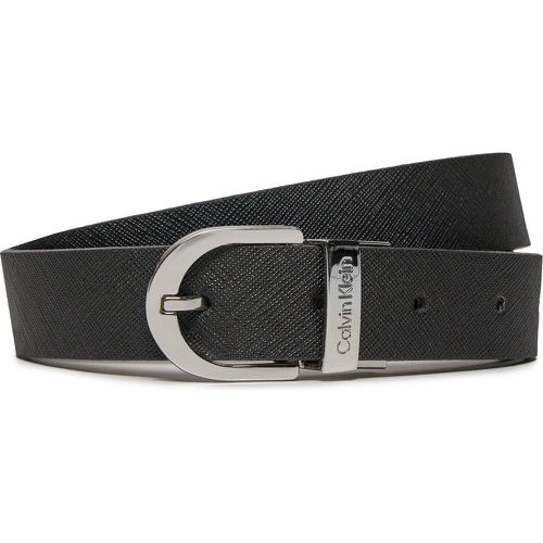 Cintura da donna Round Reversible Belt Saffiano K60K611923 Ck Black/Sand Pebble BEH - Calvin Klein - Modalova
