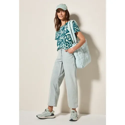 Print-Shirt mit Knopfdetail - cecil - Modalova