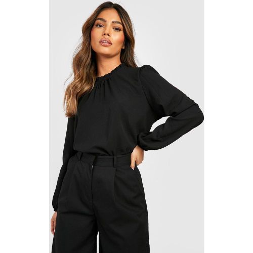 Blusa De Tela Y Manga Larga Con Volante En El Cuello - boohoo - Modalova