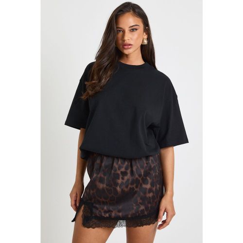 Camiseta Oversize Básica, Negro - boohoo - Modalova