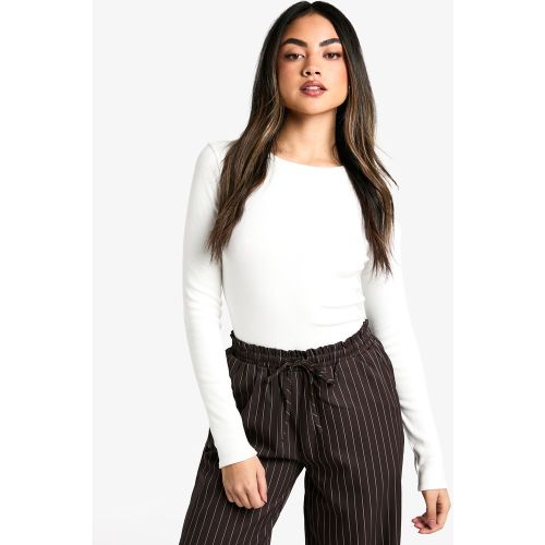 Top a maniche lunghe in modal a coste su due livelli - Steal the style top spot in a statement separate from the tops collectionCamis or crops, bandea - HZZ15893-123-24 - Modalova