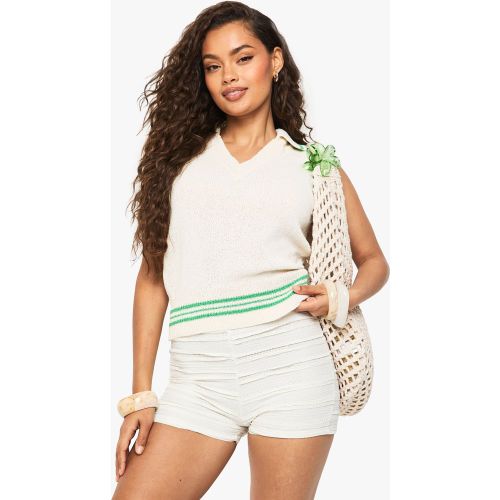 Chaleco De Punto Con Cuello, Blanco - boohoo - Modalova