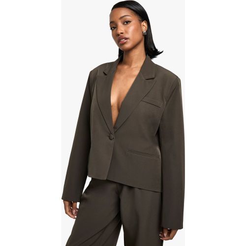 Blazer sartoriale squadrato in tessuto - boohoo - Modalova