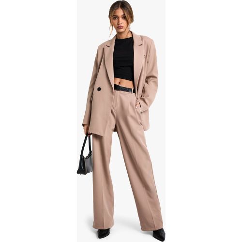 Pantalón Plisado Entallado De Tela - boohoo - Modalova