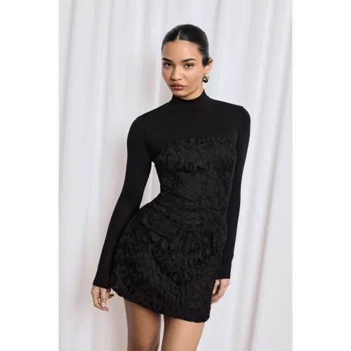 Vestido Mini Palabra De Honor De Encaje Premium - boohoo - Modalova