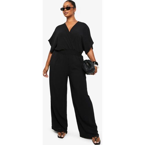 Mono Plus De Pernera Ancha Con Mangas De Blusón - boohoo - Modalova