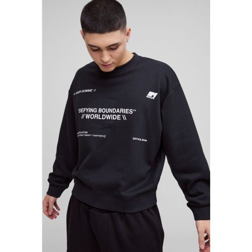 Sweat oversize à imprimés multiples homme - L - Boohooman - Modalova
