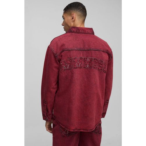 Chemise oversize délavée en jean - S - Boohooman - Modalova