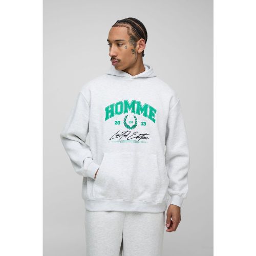 Sudadera Oversize Universitaria Con Capucha - boohoo - Modalova