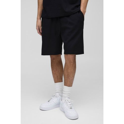 Pantalón Corto Holgado De Tela Gofre Con Bordado Man - boohoo - Modalova