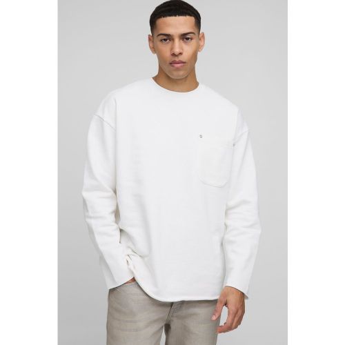 Sweat oversize à bords bruts - S - Boohooman - Modalova