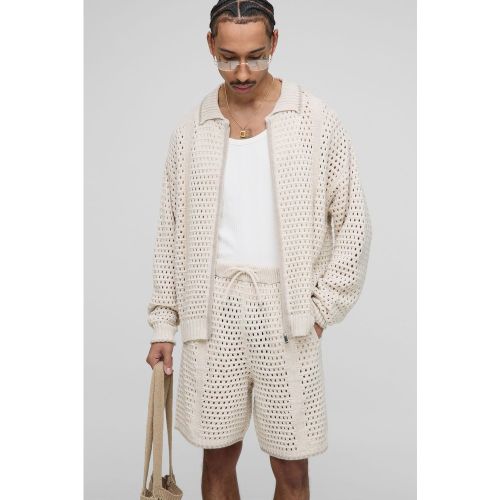 Tuta sportiva oversize squadrata in maglia traforata con cuciture - boohoo - Modalova