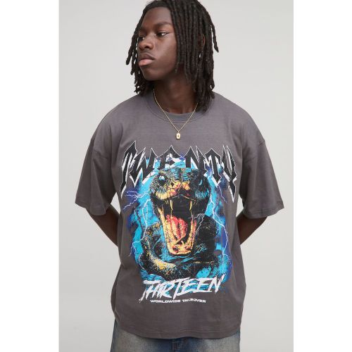 T-shirt oversize imprimé serpent - S - Boohooman - Modalova