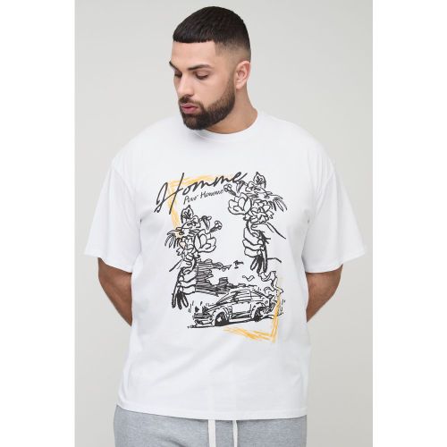 Grande taille - T-shirt oversize fleuri - 2XL - Boohooman - Modalova