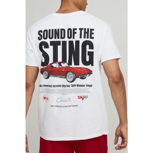 T-shirt oversize bianca con stampa ufficiale Corvette Sting Ray - boohoo - Modalova
