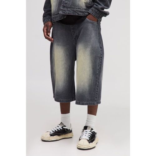 Tall Tinted Washed Longline Jorts - boohoo - Modalova