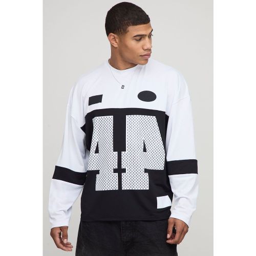 Top de sport oversize universitaire à manches longues - S - Boohooman - Modalova