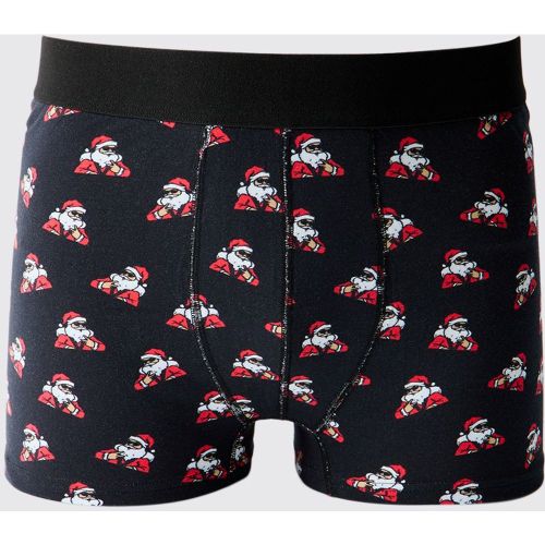 Santa Christmas Boxers, Nero - boohoo - Modalova