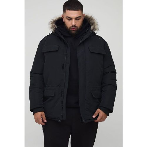 Parka Artico Plus Size con cappuccio in pelliccia sintetica - boohoo - Modalova
