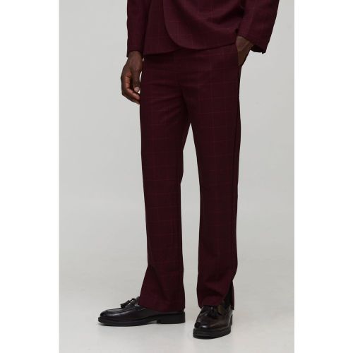 Pantalón Recto De Cuadros Con Ventana - boohoo - Modalova