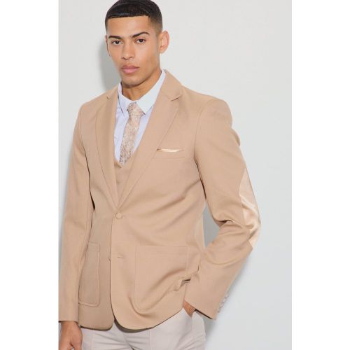 Blazer cintré texturé à empiècements sur les coudes - 36 - Boohooman - Modalova