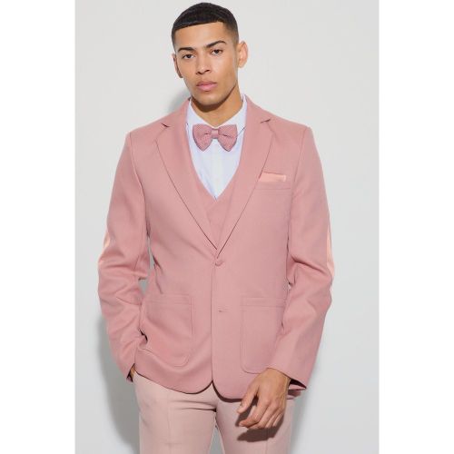 Blazer cintré texturé à empiècements sur les coudes - 38 - Boohooman - Modalova