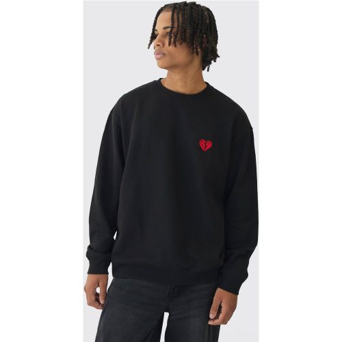 Sweat oversize à motif cœur - S - Boohooman - Modalova