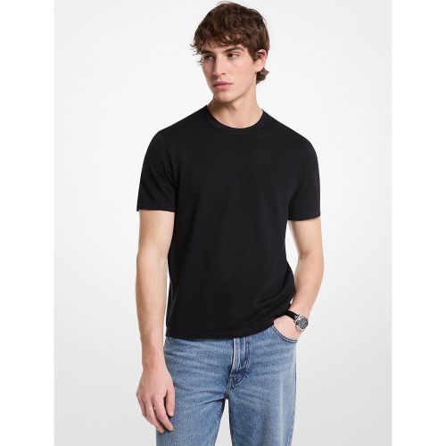 MK T-shirt en lin et coton - Michael Kors - Michael Kors Mens - Modalova