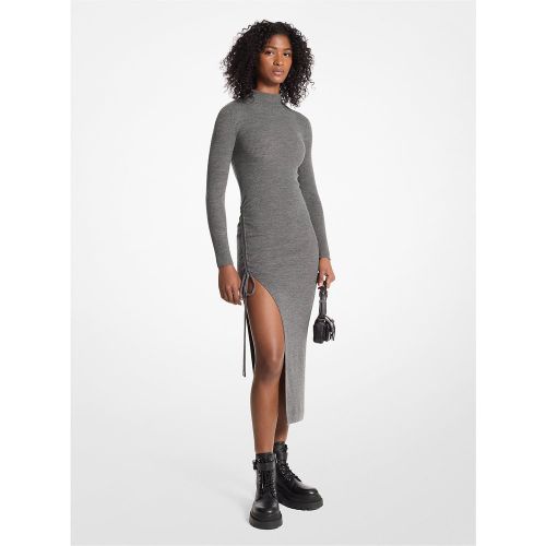 MK Robe en laine extensible froncée - Michael Kors - MICHAEL Michael Kors - Modalova