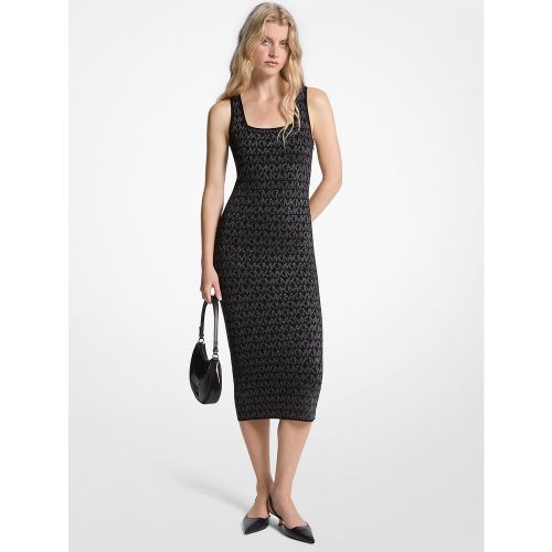 MK Robe mi-longue en jacquard métallisé à logo - Michael Kors - MICHAEL Michael Kors - Modalova