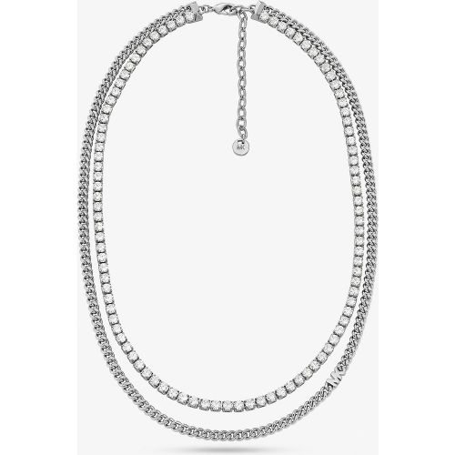 MK Collier tennis à chaîne double en laiton plaqué en métal précieux - Michael Kors - Modalova