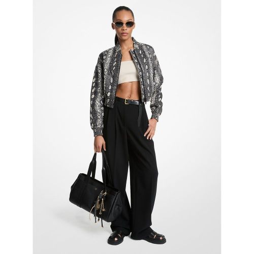 MK Pantalon plissé à jambes larges en crêpe - Michael Kors - MICHAEL Michael Kors - Modalova