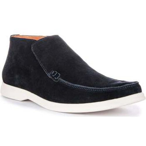 Justinreess Casual Side Zip Soft Suede Navy Boots men's Mid Boots in - Justinreess England - Modalova