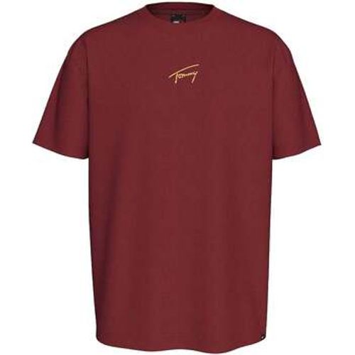 Gold Signature T-Shirt Regatta Red men's in - Tommy Jeans - Modalova