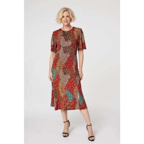 Peacock Print Jersey Midi Dress women's Long Dress in - Izabel London - Modalova