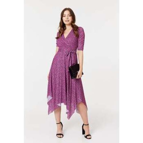 Animal Print Tie Waist Midi Dress women's Long Dress in - Izabel London - Modalova