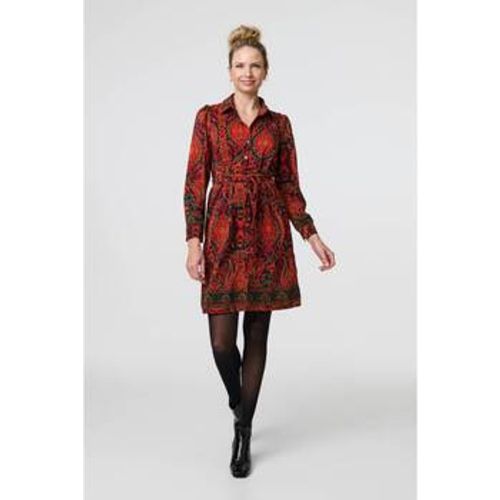 Mosaic Print Long Sleeve Short Shirt Dress women's Dress in - Izabel London - Modalova