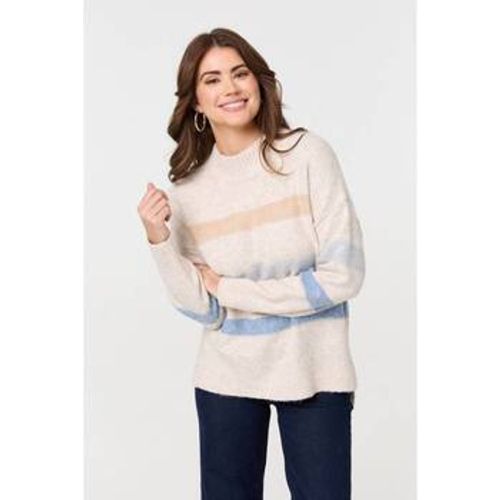 Striped High Neck Boxy Jumper women's Sweater in - Izabel London - Modalova