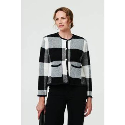 Checkered Long Sleeve Cropped Cardigan women's in - Izabel London - Modalova