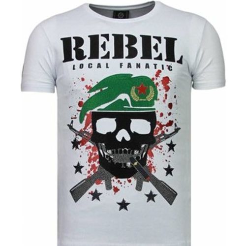 T-Shirt Skull Rebel Strass - Local Fanatic - Modalova