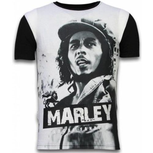T-Shirt Bob Marley Black And White Digital - Local Fanatic - Modalova