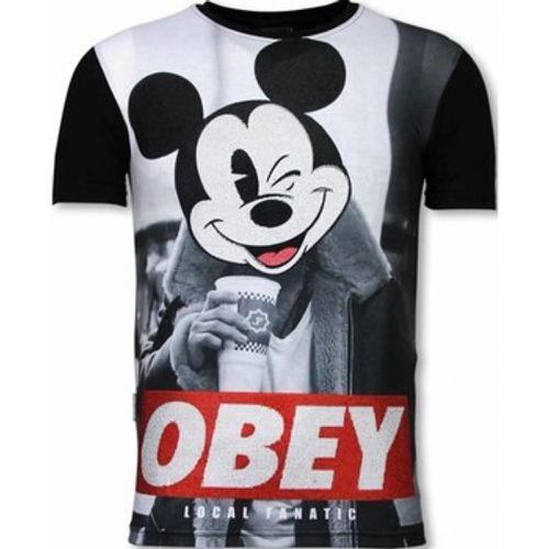 T-Shirt Obey Mouse Digital Strass - Local Fanatic - Modalova