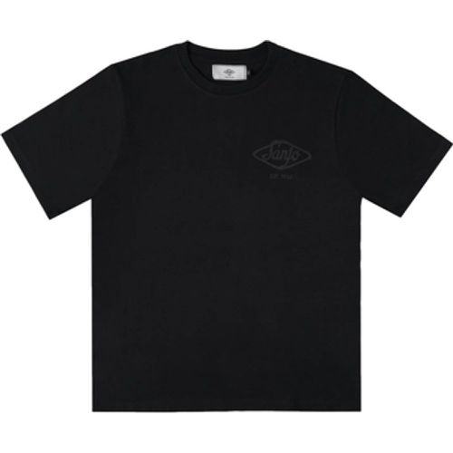 T-Shirts & Poloshirts Flocked Logo T-Shirt - All Black - Sanjo - Modalova