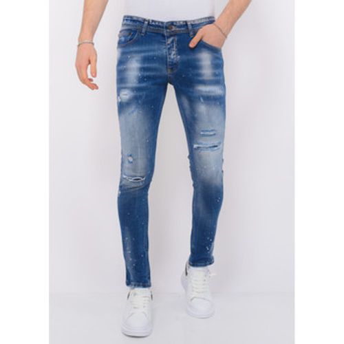 Slim Fit Jeans Blue Ripped Stretch Hosen Slim - Local Fanatic - Modalova