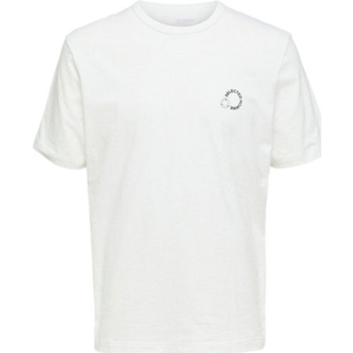 T-Shirts & Poloshirts Logo Print T-Shirt - Cloud Dancer - Selected - Modalova