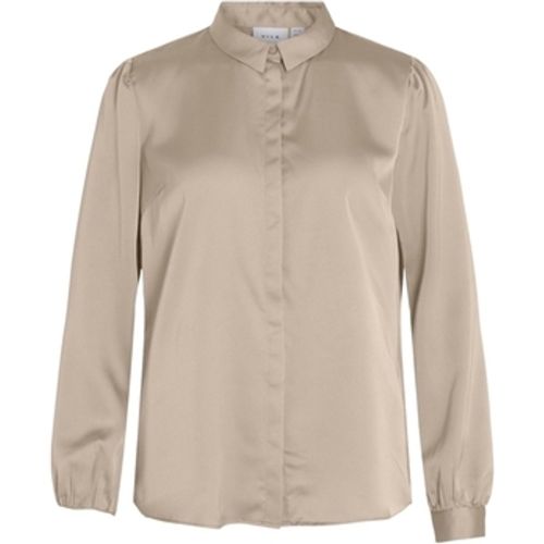 Blusen Noos Ellette Satin Shirt - Cement - Vila - Modalova