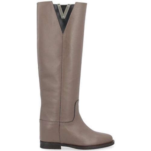 Damenstiefel Stiefel taupe mit silbernem V - Via Roma 15 - Modalova